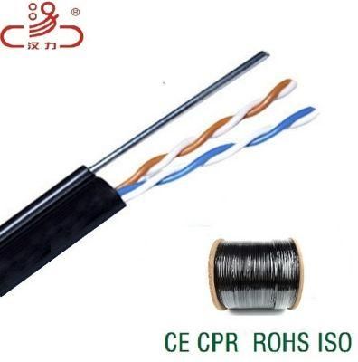 Drop Wire 1pair 24AWG 1.2steelwire Messenger Telephone Cable