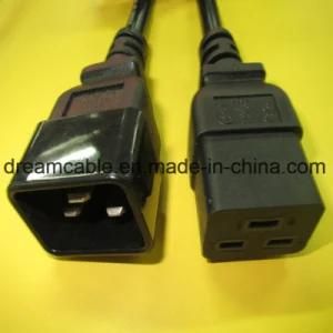 Black 1.2m PU Power Cord IEC 320 C19 to C20