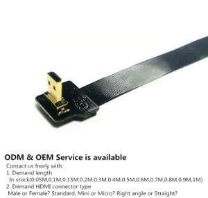 Xaja HDMI Ribbon Cable Connector D3 HDMI Micro Male Right Angle Connector Reversed