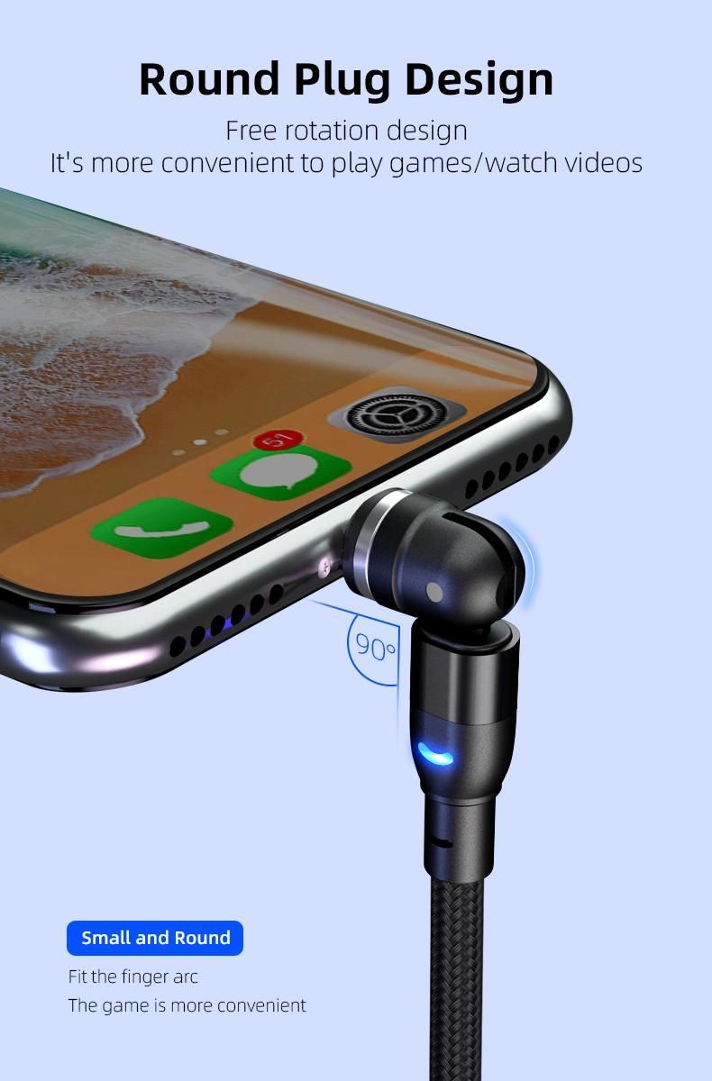 2021 New Product Hot Wholesale LED Flowing Light Magnetic Charging Cable Cellphone Fast Micro USB Cable Charger Data Cable Line