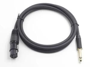 Black 6.35mm Ts Male to XLR Female Microphone Cable