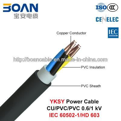 Yksy, Low Voltage Power Cable, 0.6/1 Kv, Cu/PVC/PVC (IEC 60502-1/HD 603)