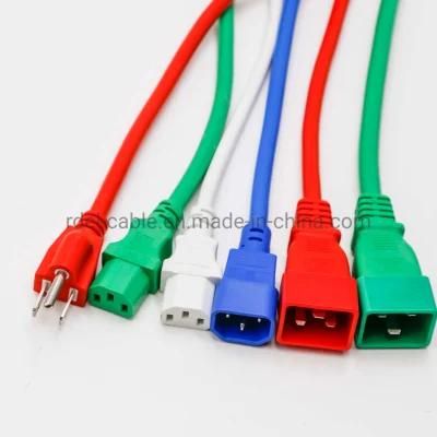 Universal CPU Power Cord - NEMA 5-15p Right Angle to C13 Left Angle