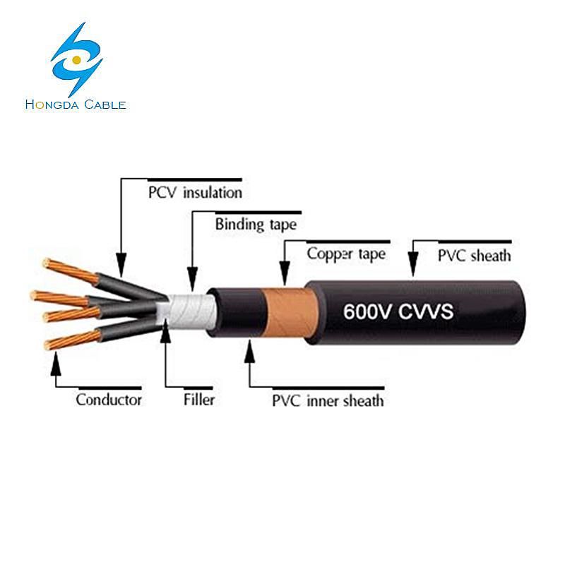 600V Cvv Cvvs Cces 7 19 24 Core 1.5mm 2.5mm PVC Solid Flexible Control Cable