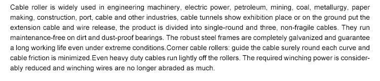 Nylon Wheel/Cable Pulling Roller Cable Pulley Cable Roller