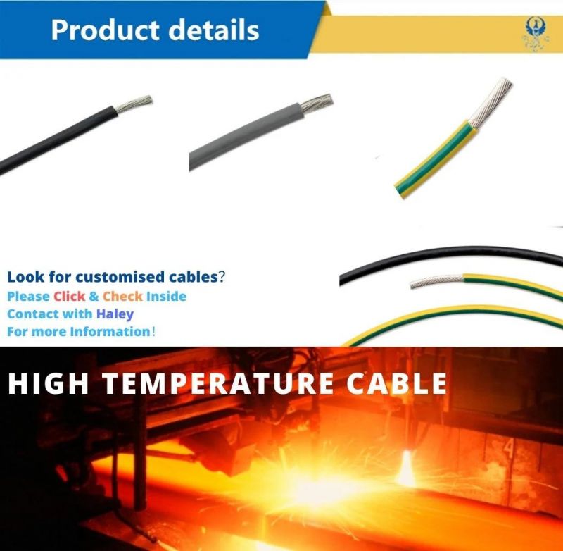 PVC H07z-R Transmission Siaf-Gl Silicone Rubber 180c Fiberglass Braided Wire Aluminium Copper Control Electric Wire Coaxial Waterproof Rubber Cable